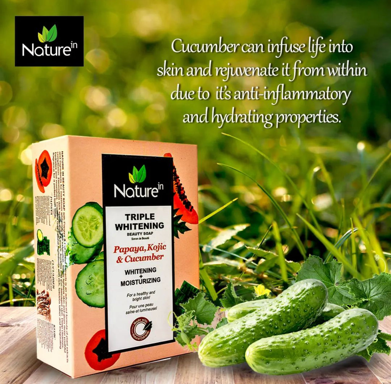 Triple Whitening Beauty Soap | Papaya, Kojic & Cucumber