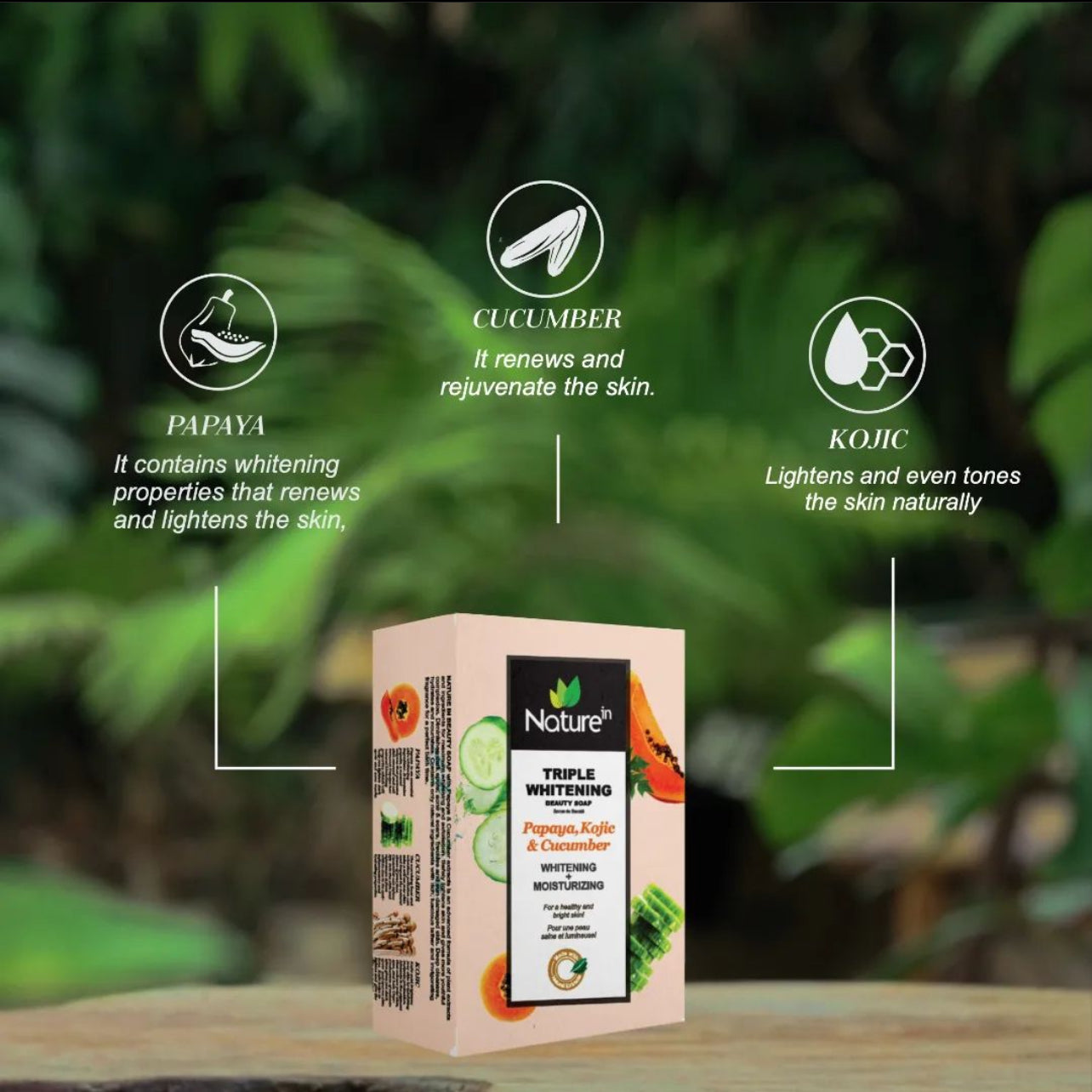 Triple Whitening Beauty Soap | Papaya, Kojic & Cucumber
