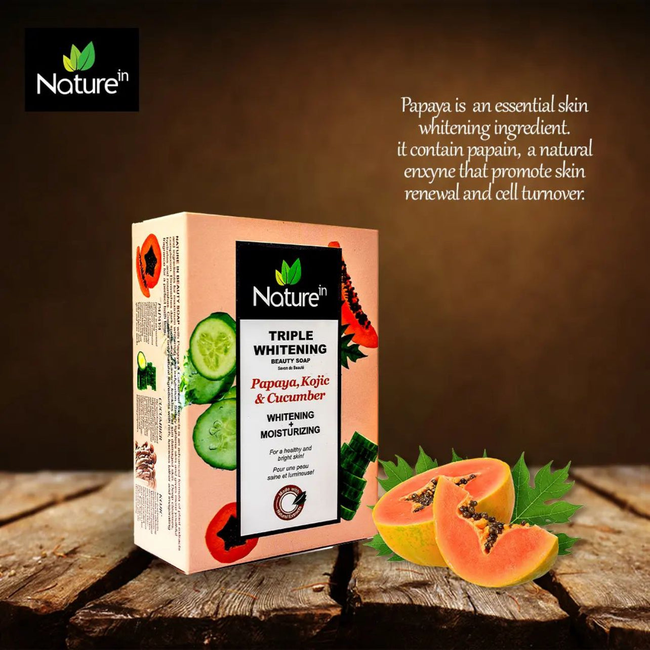 Triple Whitening Beauty Soap | Papaya, Kojic & Cucumber