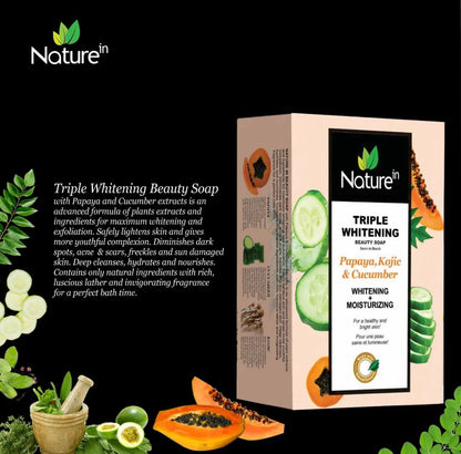 Triple Whitening Beauty Soap | Papaya, Kojic & Cucumber
